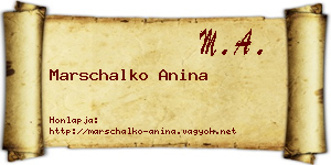 Marschalko Anina névjegykártya